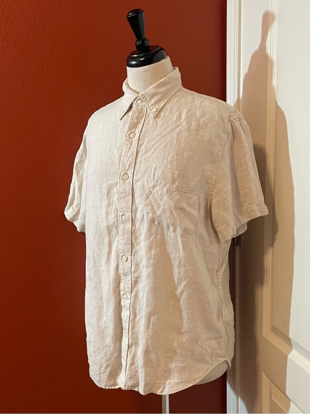 J Crew Men’s Irish Linen Button Down Short Sleeve Shirt